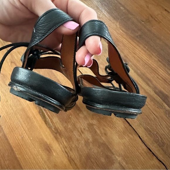 L’Amour Des Pieds Digbee Black Leather Lace-Up Gladiator Sandals Size 9 - Picture 7 of 15